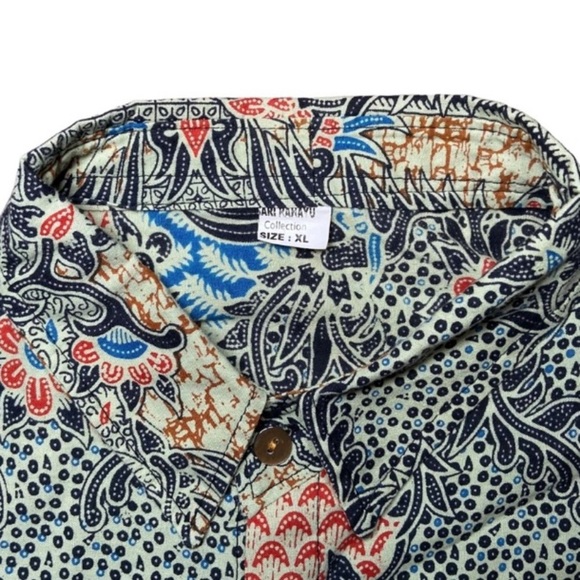 Hawaii Dragon Print Button Short Sleeve Shirt Men’s XL Large Lightweight Tiki - Picture 3 of 4